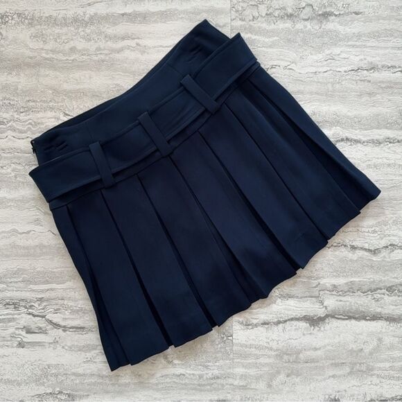 RAMY BROOK Navy Caroline Pleated Skirt - Picture 6 of 7